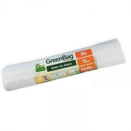 GREEN TREE Worki 35L 100% biodegradowalne i kompostowalne rolka 15 sztuk